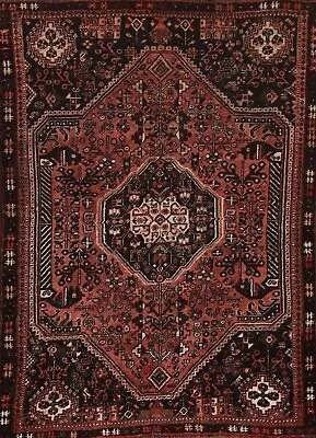 Antique Rug 5x8 Ft.Vegetable Dye Qashqai Oriental Handmade Wool Living Room Rug • $963.60
