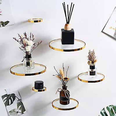 £7.93 • Buy Plant Vase Floating Shelf Wall Mount Glass Storage Rack Home Display Ledge Decor
