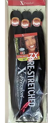 $16.20 • Buy X-Pression Braiding Hair Pre Stretched  4packs  Number 1