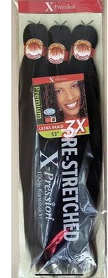 $16.20 • Buy X-Pression Braiding Hair Pre Stretched  4packs  Number 1