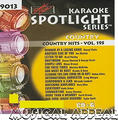 SOUND CHOICE KARAOKE COUNTRY HITS #195 Cdg CD+G SC9013  HARD TO FIND - 15 SONGS • $22.95