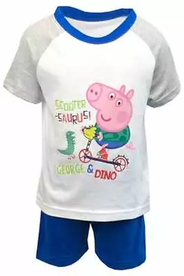 £8.99 • Buy Peppa Pig George & Dino Scooter Boys Short Pyjamas Pjs Sleepwear 18/24  2 3 4 5 
