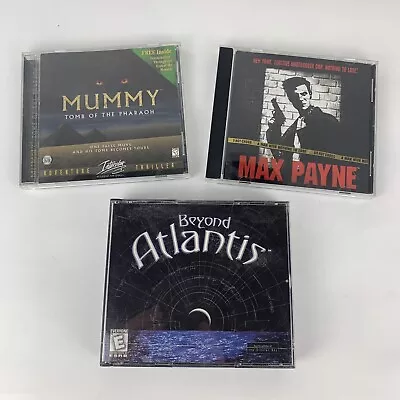 Lot Of 3 PC Video Games Mummy Beyond Atlantis Max Payne Complete Untested • $9.99