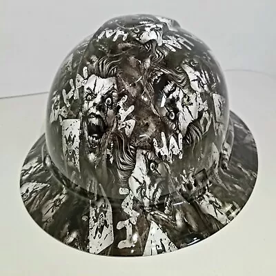 $51.99 • Buy NEW FULL BRIM Hard Hat Custom Hydro Dipped THE JOKER STACKED DECK NEW OSHA WHITE