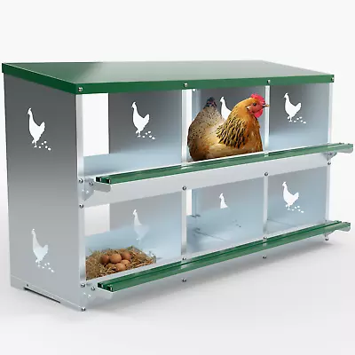 6 Holes Chicken Nesting Box Laying Boxes For Chicken Hens Poultry • $149.99