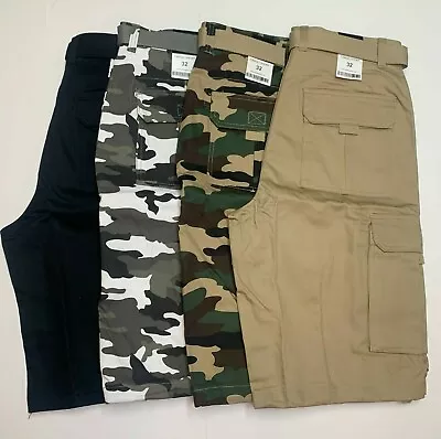 New Mens Shaka Wear Twill Cargo Multi Pocket Belted Casual Shorts • $27.99