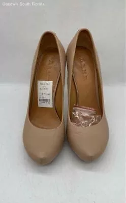 L.A.M.B Womens Beige Leather Slip On Stiletto Platform Pump Heels Size 9M • $19.99