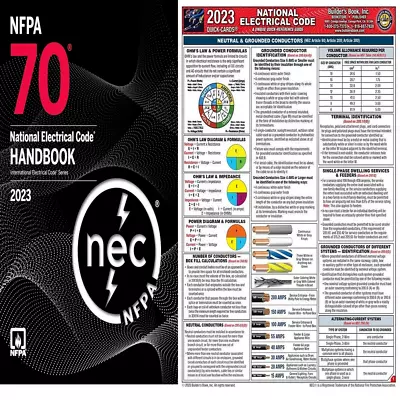NFPA 70 NEC Handbook 2023 Edition With Tabs Hardcover + QUICK CARD • $89.99