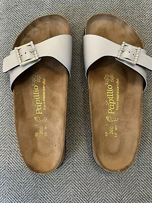 £9.99 • Buy Birkenstock Papillio, Madrid,  Silver Sliders Sandals UK 7 EUR 40