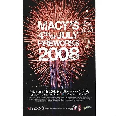 Macy's 4th Of July Fireworks 2008 NYC Empire State Building 2000s Print Ad • $9.50