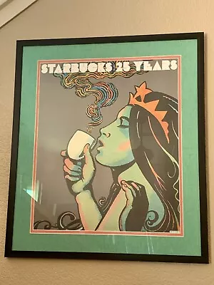 Starbucks 25 Years Milton Glaser Coffee Art Poster - 25th Anniversary • $350