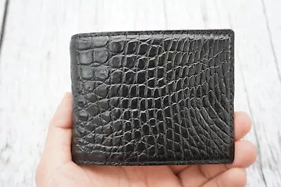 $38.25 • Buy Black Real Alligator ,Crocodile Leather SKIN Men's Money Clip WALLET #Z2