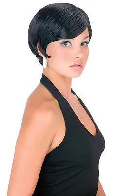 Adult Short Black Pixie Girl Punk Rock Costume Wig  • $7.99