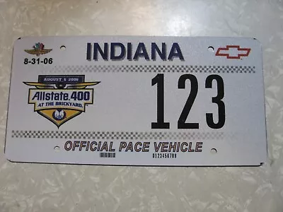 2006 Indianapolis BRICKYARD 400 Pace Car INDIANA LICENSE PLATE FREE SHIPPING  • $55.57