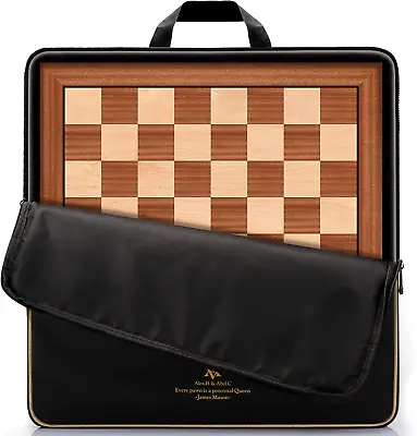 18.875  Professional Wooden Tournament Chess Board/Mahogany & Maple Inlaid • $89.99