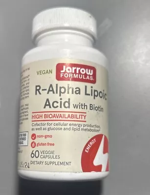 Jarrow Formulas Inc. Vegan R-Alpha Lipoic Acid With Biotin 60 Veg Caps Exp 5/24 • $16