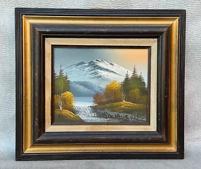 Vintage Kany Landscape Oil Painting Winter Spring Snow Glacier Mountain River • $60