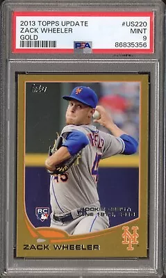 2013 Topps Update Zack Wheeler Gold /2013 PSA 9 Mint #US220 RC Rookie • $2.99