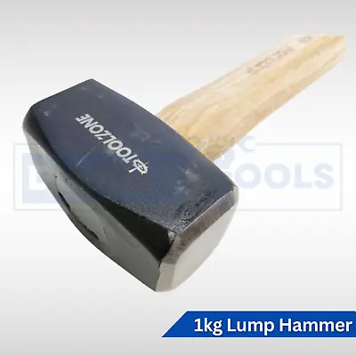 Lump Hammer Heavy Duty 1kg Hickory Wood Hand Tool Masons Club Mallet • £7.99