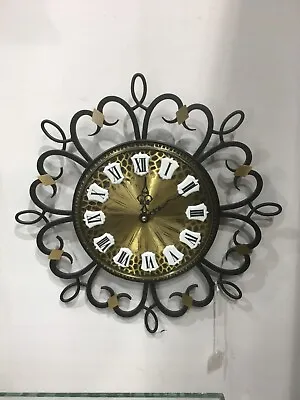 Vedette Brass & Cast Iron French Wall Clock • $179