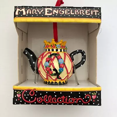 Vintage Mary Engelbreit Mini Teapot Ornament Q Crown Flowers New • $9.95