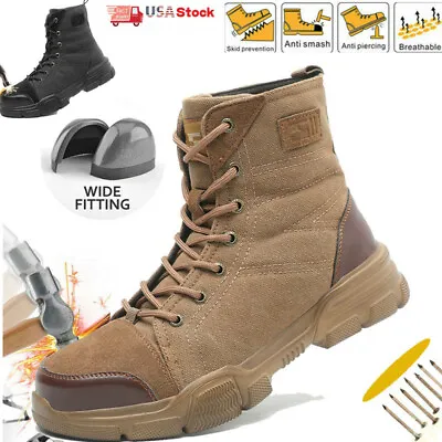 Mens Military Boots Work Safety Shoes Steel Toe Bulletproof Boots Indestructible • $28.99