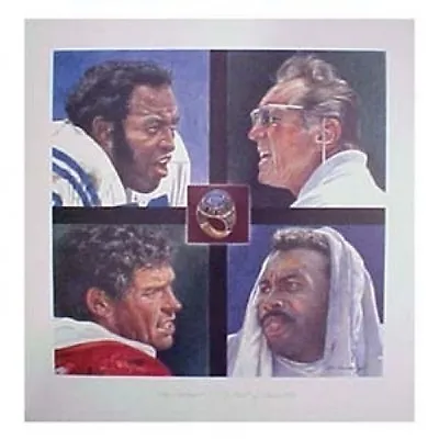 1992 Pro Football Hall Of Fame Portrait Quad By Artist Merv Corning Coa • $27.31