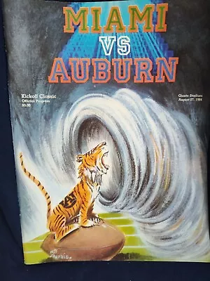 1984 Auburn Vs Miami Kickoff Classic Football Program Bo Jackson Rare EX • $19.99