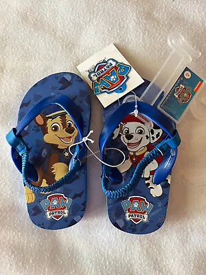 PAW PATROL Flip Flops Ankle Strap Size 7/8  Boy's Toddler Nickelodeon NEW • $4.49