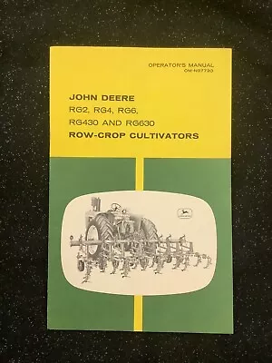 1966 John Deere Rg2 Rg4 Rg6 Rg430 Rg630 Row-crop Cultivators Op Manual Om-n97720 • $2.49