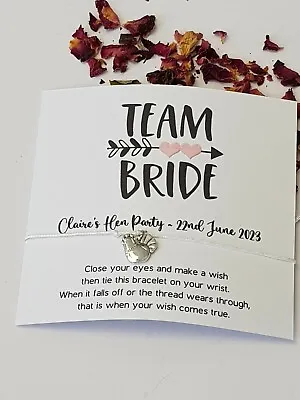 £1 • Buy 🖤Team Bride - Hen Party-Favour - Gifts - Heart & Arrow - Wish Bracelet TB66🖤