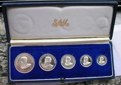 Swaziland 1968 Sobhuza II Mint Box Set Of 5 Silver CoinsProof • $189