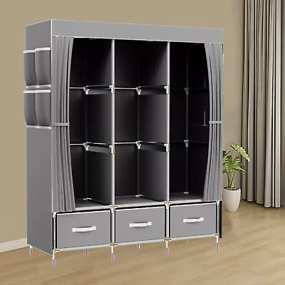 Clothes Closet Wardrobe Multiple Style Portable Cabinet Organiser+3 Storage Boxe • $43.99