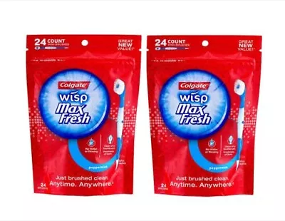 2-Pack Colgate Wisp Max Fresh Disposable Mini Toothbrush - Peppermint 24 Count • $22.99