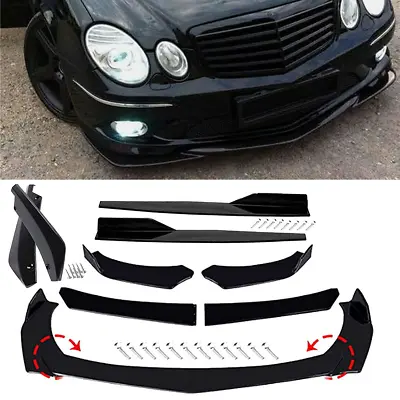 For Mercedes-Benz W211 Front Bumper Lip Splitter Lower Spoiler Body Kit Glossy • $55.99