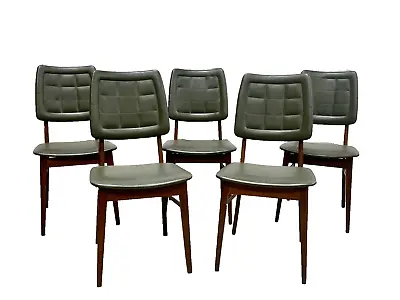 Mid Century MODERN Teak Danish DINING CHAIRS Set Of Five • $2700