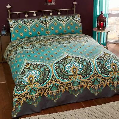 Asha Duvet Cover Set Indian Style Paisley Easy Care Quilt Cover Bedding Sets • £19