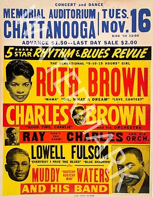 Muddy Waters - Ray Charles - 1954 Vintage Music Poster • $26.06