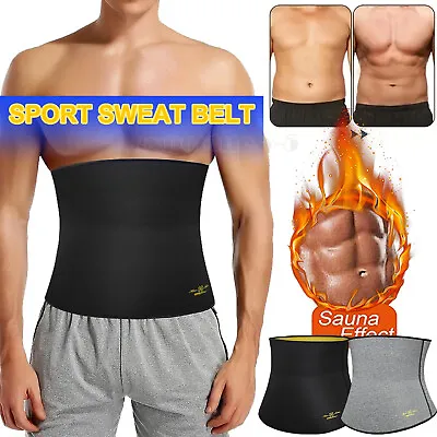 Mens Waist Trainer Cincher Shaper Sauna Sweat Fat Burn Belt Tummy Weight Loss • $12.15