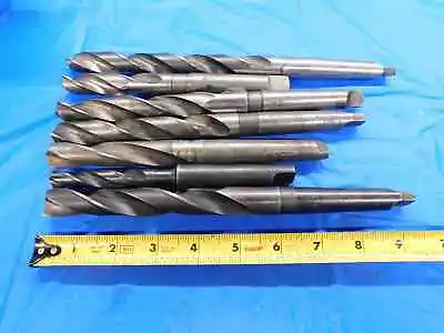 Lot Of 7 Hss Twist Drill Bits Sizes Up To 49/64 With Morse Taper #2 Shanks Mt2 • $69.99