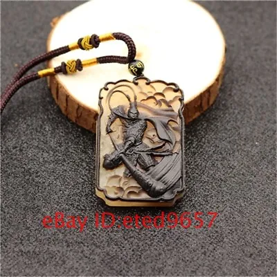 Monkey King Ox Horn Carved Natural Amulet Pendant Necklace Charm Jewelry Gifts • $22.10