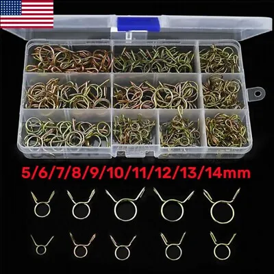 250 Pcs Fuel Line Hose Tubing Spring Clips Clamps Assortment Kit For Motorcycle • $11.23