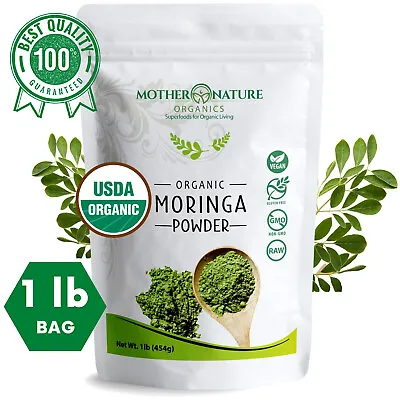 100% Organic Moringa Oleifera Leaf Powder From India. Vegan Superfood. 1lb. • $19.99