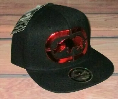 Mens Ecko Unltd Big Rhino Black Hat Snapback Adjustable Cap One Size • $19.90