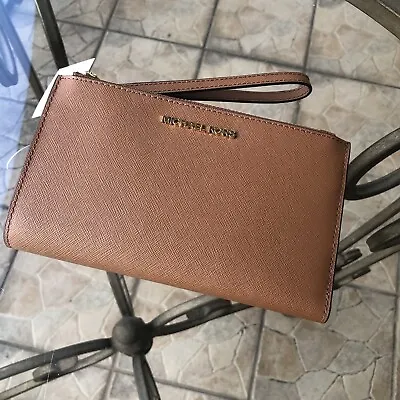 Michael Kors Women Large Leather Double Zip Wallet Phone Case Wristlet Clutch  • $49.50