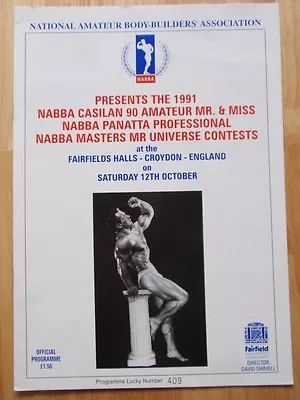 Rare 1991 NABBA MR UNIVERSE Muscle Bodybuilding Contest Program JOHN GRIMEK • £12.06