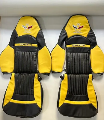 Corvette C5 1997-2004 Synthetic Leather Replacement Seat Covers Black & Yellow • $260