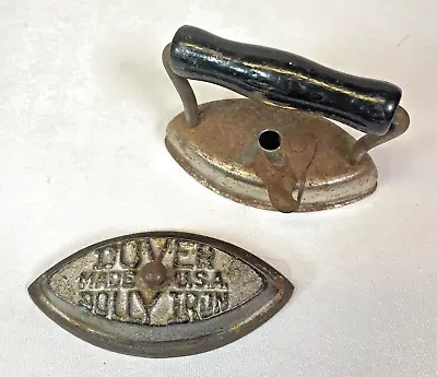 Vintage Mini Dover Dolly Iron Miniature Sad Iron Wooden Handle Made In USA • $13.42