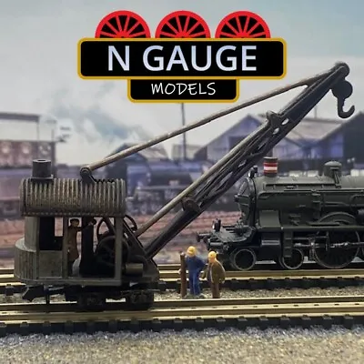 N Scale Gauge 1:148 - Rail Steam Shunting Crane & Figure!  (Bogie Shovel  1:160) • £13.99