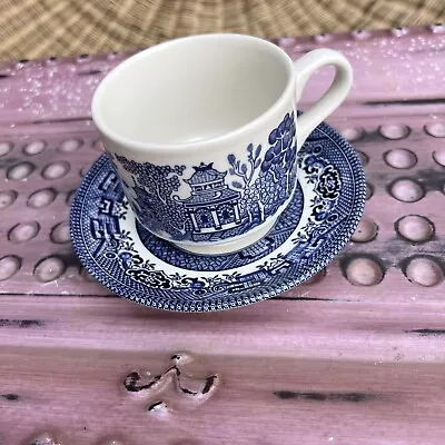 Vintage Churchill England Blue Willow Tea Cup And Saucer 6 Available • $20
